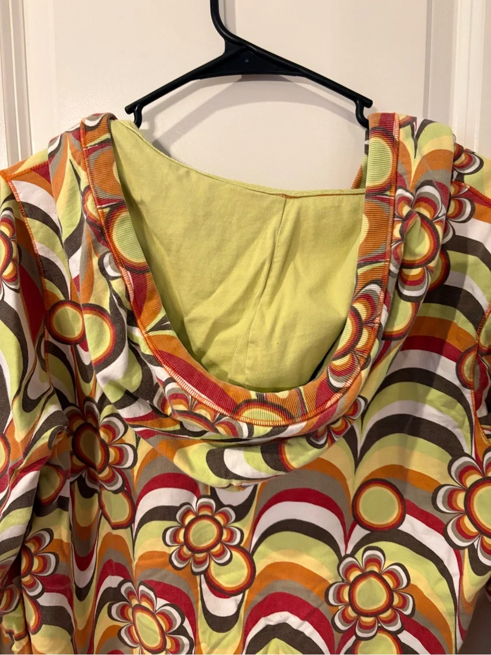 Retro Floral Hooded Sweater - Multicolor